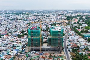 Dự án Nhà ở xã hội MK Central City đã hoàn thiện phần thô, dự kiến hoàn thành vào quý IV/2025. Ảnh: MK.