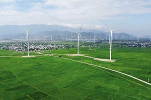 Ninh Thuận được quy hoạch phát triển 45 dự án năng lượng. Trong ảnh: Nhà máy Điện gió Hanbaram