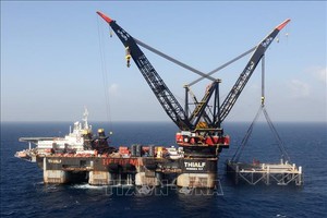 Giàn khoan mỏ khí đốt Leviathan ở ngoài khơi thành phố Haifa, Israel, ngày 31/1/2019. Ảnh tư liệu: AFP/TTXVN