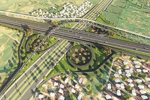 Phối cảnh một nút giao trên tuyến đường Vành đai 4 - Vùng Thủ đô.
