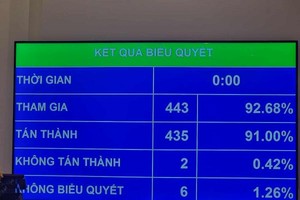 Quốc hội thông qua Luật sửa đổi, bổ sung một số điều của Luật Các tổ chức tín dụng