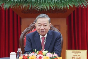 Tổng Bí thư Tô Lâm điện đàm với Tổng thống Hoa Kỳ Donald Trump. Ảnh: TTXVN 