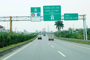 Một đoạn cao tốc Hà Nội - Thái Nguyên.