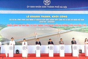 Đại biểu thực hiện nghi thức khởi công Dự án.