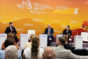 Các phiên thảo luận chuyên đề trong khuôn khổ Diễn đàn Kinh tế phương Đông lần thứ 10. Ảnh: Tâm Hằng/TTXVN