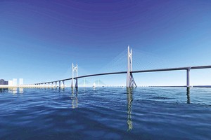 Phối cảnh Dự án cầu Cần Giờ. Dự án này được nhà đầu tư đề xuất thực hiện theo hình thức Hợp đồng BT thanh toán bằng quỹ đất