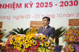 Bí thư Tỉnh ủy An Giang Nguyễn Tiến Hải phát biểu khai mạc Đại hội