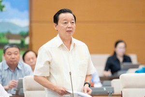 Phó thủ tướng Trần Hồng Hà phát biểu tại phiên họp. 