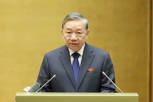 Tổng Bí thư Tô Lâm phát biểu tại Quốc hội - Ảnh: Duy Linh.