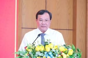 Ông Lê Văn Hẳn phát biểu nhận nhiệm vụ Phó Bí thư tỉnh Tây Ninh. Ảnh: Báo Tây Ninh