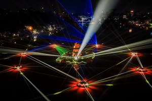 Không gian chiếu sáng nghệ thuật Hồ Gươm - Tháp Rùa trong dịp chào năm mới 2026. Ảnh: Sở Văn hóa và Thể thao cung cấp.