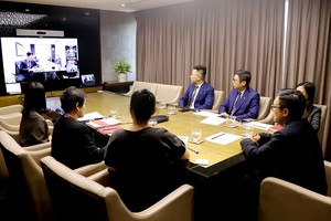 Lễ ký kết theo hình thức trực tuyến do ảnh hưởng bởi dịch bệnh Covid-19