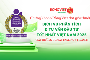 Chứng khoán Rồng Việt (VDS) đạt giải Dịch vụ Phân tích và Tư vấn đầu tư tốt nhất Việt Nam 2025