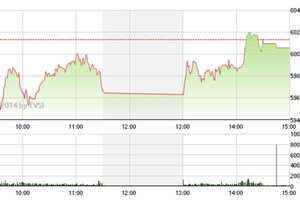 Phiên giao dịch chiều 11/4: Gắng sức "cứu" mốc 600