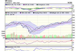 Biểu đồ kỹ thuật VN-Index. Nguồn: VCBS