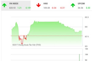 Phiên chiều 19/10: Trụ yếu, VN-Index không giữ được mốc 830 điểm