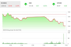 Phiên chiều 17/5: Bán tháo tiếp diễn, VN-Index lại lao dốc