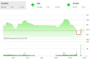 Phiên chiều 13/9: Cổ phiếu ngân hàng giúp VN-Index thoát hiểm phút cuối