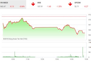 Phiên chiều 18/10: Áp lực gia tăng, VN-Index mất hơn 8 điểm