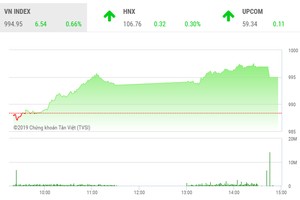Phiên chiều 25/7: Cổ phiếu lớn hạ nhiệt, VN-Index hụt mốc 995 điểm