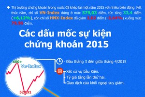 [infoGraphics] Các cú sốc và con sóng đáng nhớ của VN-Index năm 2015