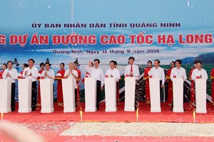 Thủ tướng Chính phủ Nguyễn Tấn Dũng phát lệnh khởi công Dự án Xây dựng đường nối TP. Hạ Long với cao tốc Hà Nội - Hải Phòng