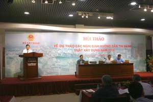 Hội thảo hướng dẫn Luật Xây dựng 2014 và các Nghị định kèm theo ngày hôm nay, tại Hà Nội. Ảnh: Hà Quang