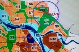 Phân khu đô thị GN rộng 5.426ha ở phía Bắc sông Hồng thuộc địa giới 3 huyện Mê Linh, Đông Anh và Gia Lâm