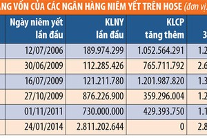 Khối ngân hàng trên HOSE đã huy động hơn 44.000 tỷ đồng từ TTCK