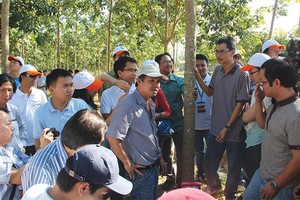 Chủ tịch HAG Đào Nguyên Đức giới thiệu dự án cao su với các nhà đầu tư 