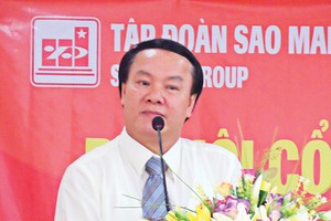 Ông Lê Thanh Thuấn, Chủ tịch HĐQT ASM phát biểu tại Đại hội cổ đông thường niên 2015
