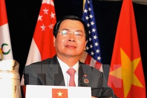 Bộ trưởng Bộ Công Thương Vũ Huy Hoàng tại Atlanta (Ảnh: Thanh Tuấn/TTXVN)
