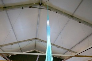 Mô hình tòa tháp mới được giới thiệu tại Dubai, UAE ngày 10/4. Nguồn: AFP/TTXVN