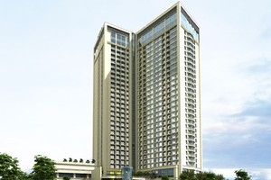 Dù có những lo ngại liên quan đến việc siết tín dụng, nhưng nhiều chủ đầu tư có tiềm lực vẫn tự tin triển khai dự án. Trong ảnh là Dự án Four Points by Sheraton and Luxury Apartment của Địa ốc Alphanam