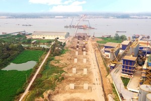 Thi công xây dựng cầu Vàm Cống – công trình do Tổng công ty Cửu Long quản lý dự án