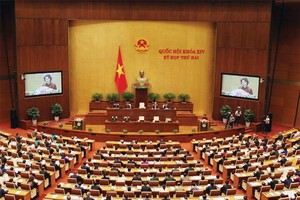 Phiên khai mạc Kỳ họp thứ hai, Quốc hội khóa XIV tập trung đánh giá tình hình kinh tế - xã hội năm 2016 và nhiệm vụ năm 2017. Ảnh: Đ.T