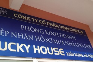 Phòng tiếp nhận hồ sơ đăng ký mua nhà ở xã hội Lucky House của chủ đầu tư, song chưa tiến hành nhận hồ sơ
