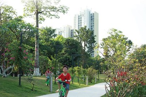 Hiện nay, nhiều doanh nghiệp đã chú ý đến yếu tố xanh khi phát triển các dự án bất động sản. Ảnh: Dũng Minh