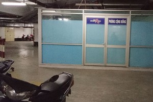 Tầng hầm chung cư The Everrich 1 nơi chủ đầu tư và người dân tranh nhau. Ảnh: Gia Huy