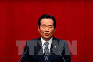 Chủ tịch Quốc hội Hàn Quốc Chung Sye-kyun phát biểu tại thủ đô Seoul. (Nguồn: EPA/TTXVN)