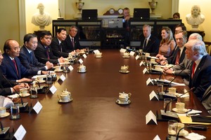 Quang cảnh cuộc hội đàm cấp cao Việt Nam - Hoa Kỳ. Ảnh: VGP/Quang Hiếu