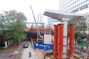 Tuyến đường sắt đô thị Cát Linh - Hà Đông đang được Hà Nội phấn đấu hoàn thành trong năm 2017.