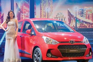 Mẫu xe Hyundai Grand i10 lắp ráp tại Ninh Bình trong ngày ra mắt.
