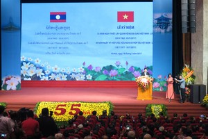Lễ kỷ niệm 55 năm ngày thiết lập quan hệ ngoại giao Việt Nam - Lào và 40 năm ngày ký hiệp ước hữu nghị và hợp tác Việt Nam - Lào (Ảnh: K.T)