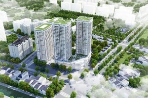 Phối cảnh Dự án Iris Garden, dòng sản phẩm căn hộ dành cho phân khúc khách hàng có thu nhập trung bình.