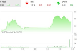 Phiên chiều 8/9: VN-Index tái lập mốc 800 điểm sau 10 năm “theo đuổi“
