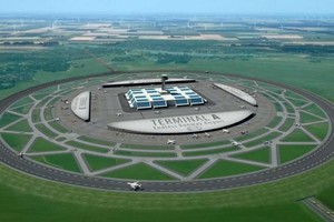 Ý tưởng sân bay có đường băng hình tròn, bằng 4 đường băng cộng lại, 3 máy bay lên xuống cùng lúc
