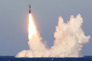 Tên lửa Bulava trong vụ phóng thử năm 2013. Ảnh: TASS.