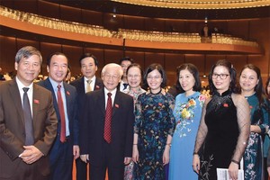 Với sự tín nhiệm cao của Quốc hội, Tổng Bí thư Nguyễn Phú Trọng đã được bầu làm Chủ tịch nước. Ảnh: Duy Linh