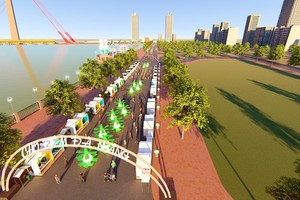 Phối cảnh phương án tổ chức phố đi bộ và chợ đêm trên tuyến Bạch Đằng, TP Đà Nẵng